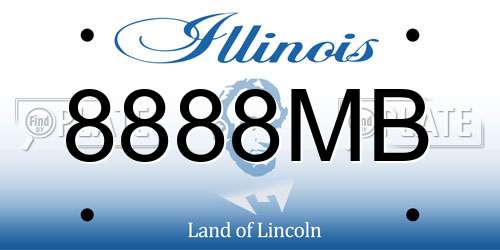 8888MB Illinois License Plate