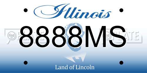8888MS Illinois License Plate