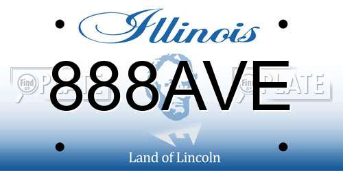 888AVE Illinois License Plate