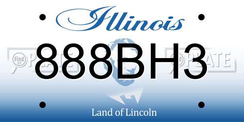 888BH3 Illinois License Plate