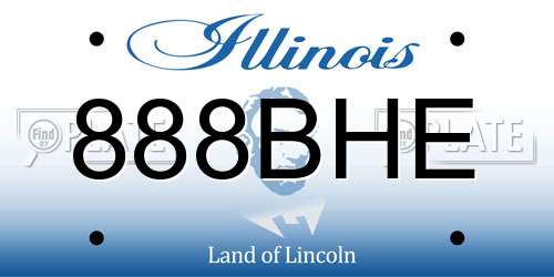 888BHE Illinois License Plate
