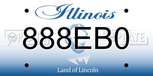 888EB0 Illinois License Plate