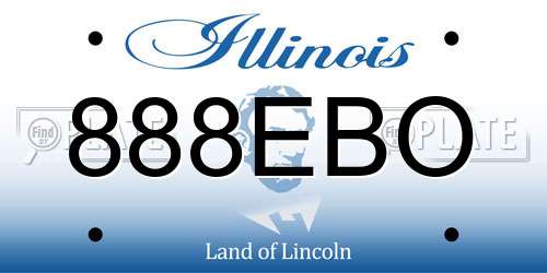 888EBO Illinois License Plate