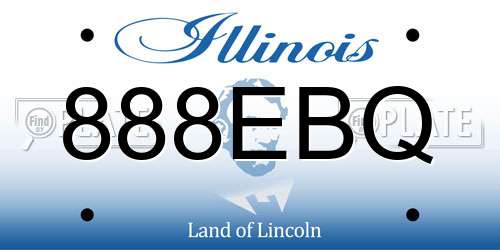 888EBQ Illinois License Plate