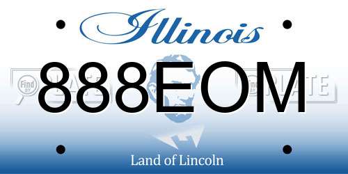 888EOM Illinois License Plate