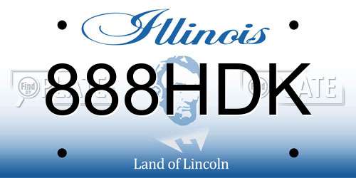 888HDK Illinois License Plate