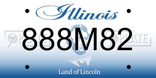 888M82 Illinois License Plate