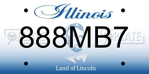 888MB7 Illinois License Plate