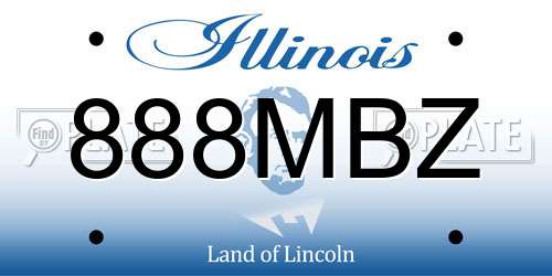 888MBZ Illinois License Plate
