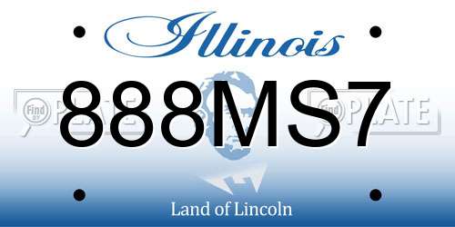 888MS7 Illinois License Plate