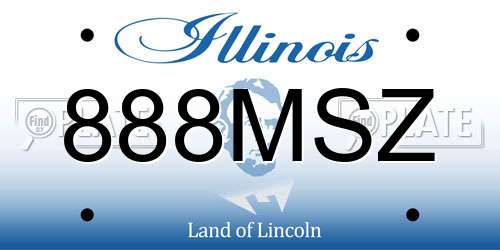 888MSZ Illinois License Plate