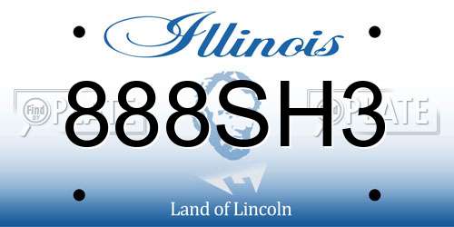 888SH3 Illinois License Plate