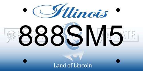 888SM5 Illinois License Plate