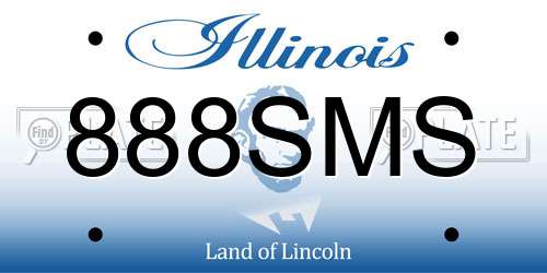 888SMS Illinois License Plate