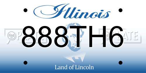 888TH6 Illinois License Plate