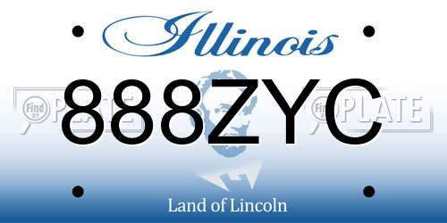 888ZYC Illinois License Plate