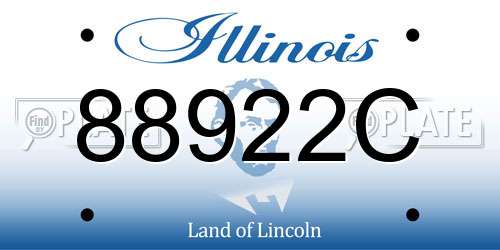 88922C Illinois License Plate