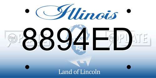 8894ED Illinois License Plate