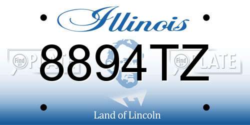 8894TZ Illinois License Plate