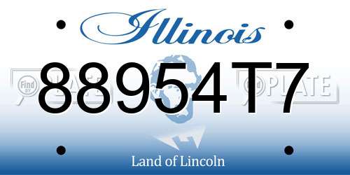 88954T7 Illinois License Plate
