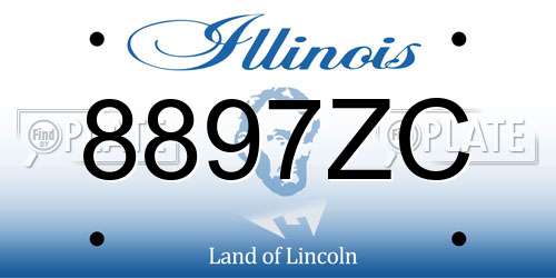 8897ZC Illinois License Plate