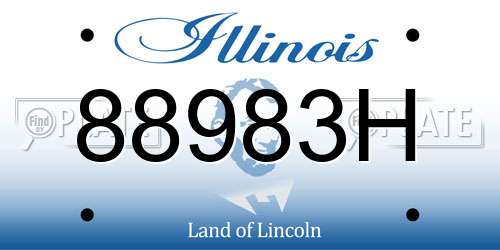 88983H Illinois License Plate