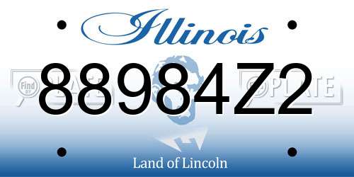88984Z2 Illinois License Plate