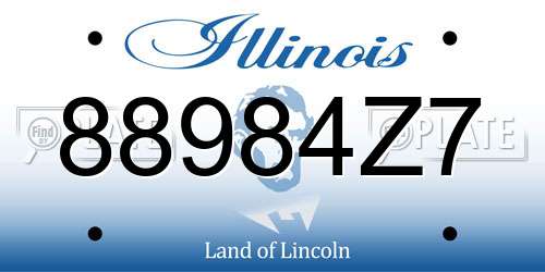 88984Z7 Illinois License Plate
