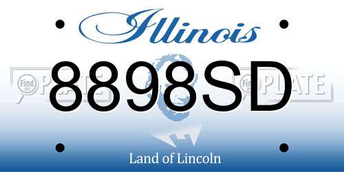 8898SD Illinois License Plate