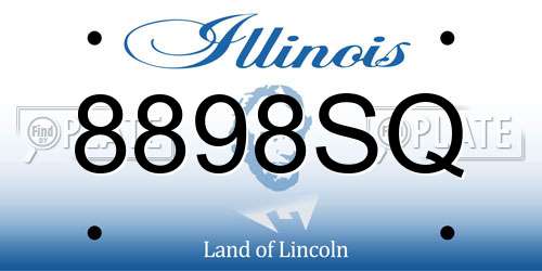 8898SQ Illinois License Plate