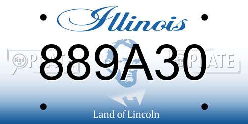 889A30 Illinois License Plate