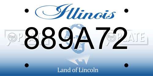 889A72 Illinois License Plate