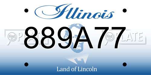 889A77 Illinois License Plate