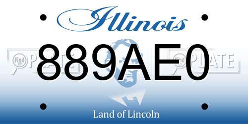 889AE0 Illinois License Plate