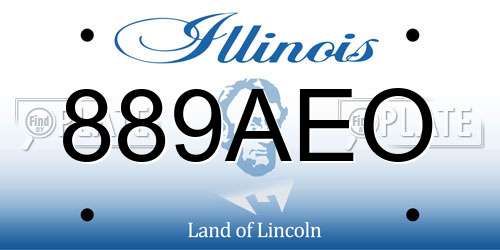 889AEO Illinois License Plate