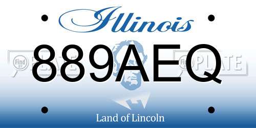 889AEQ Illinois License Plate