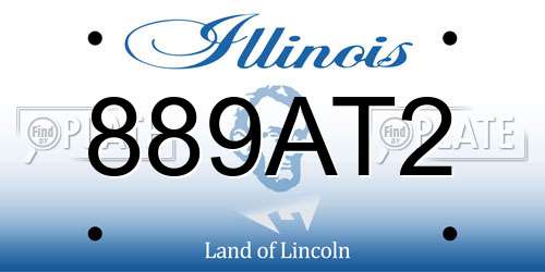 889AT2 Illinois License Plate