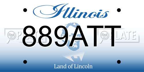 889ATT Illinois License Plate