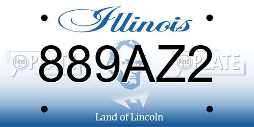 889AZ2 Illinois License Plate