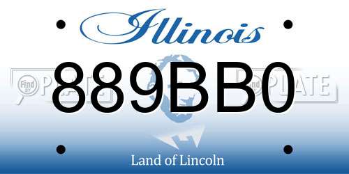 889BB0 Illinois License Plate