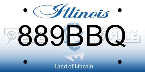 889BBQ Illinois License Plate