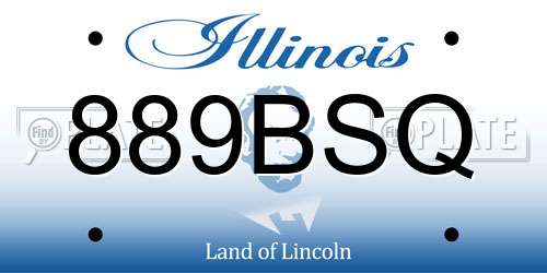 889BSQ Illinois License Plate