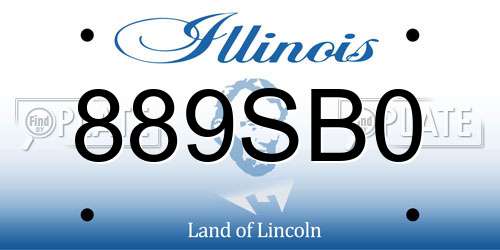 889SB0 Illinois License Plate