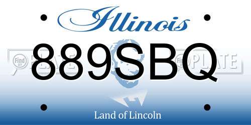 889SBQ Illinois License Plate