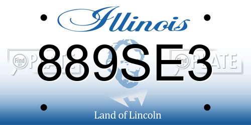 889SE3 Illinois License Plate
