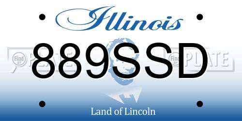 889SSD Illinois License Plate
