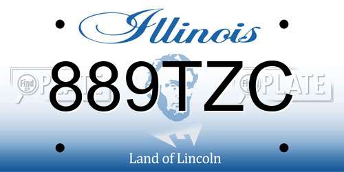 889TZC Illinois License Plate