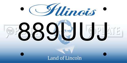 889UUJ Illinois License Plate