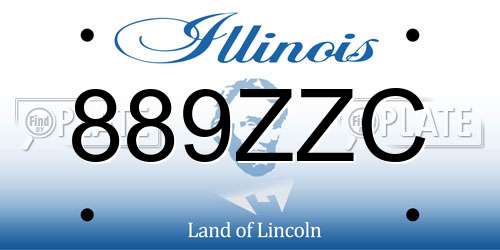 889ZZC Illinois License Plate