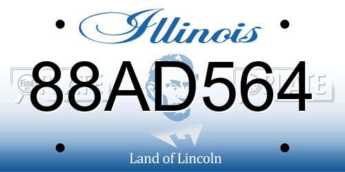 88AD564 Illinois License Plate